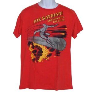 JOE SATRIANI Concert Tshirt, L, 2 sided, Red 1988, Surfing with the Alien